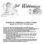 Einladung zum Erntefest der Wühlmäuse am 24.9.2011